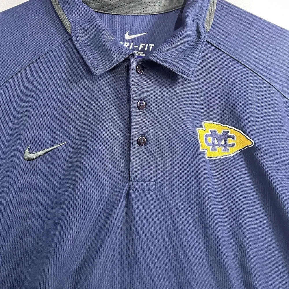 Nike Dri Fit Polo Shirt Navy Marquette University Short Sleeve Size XL